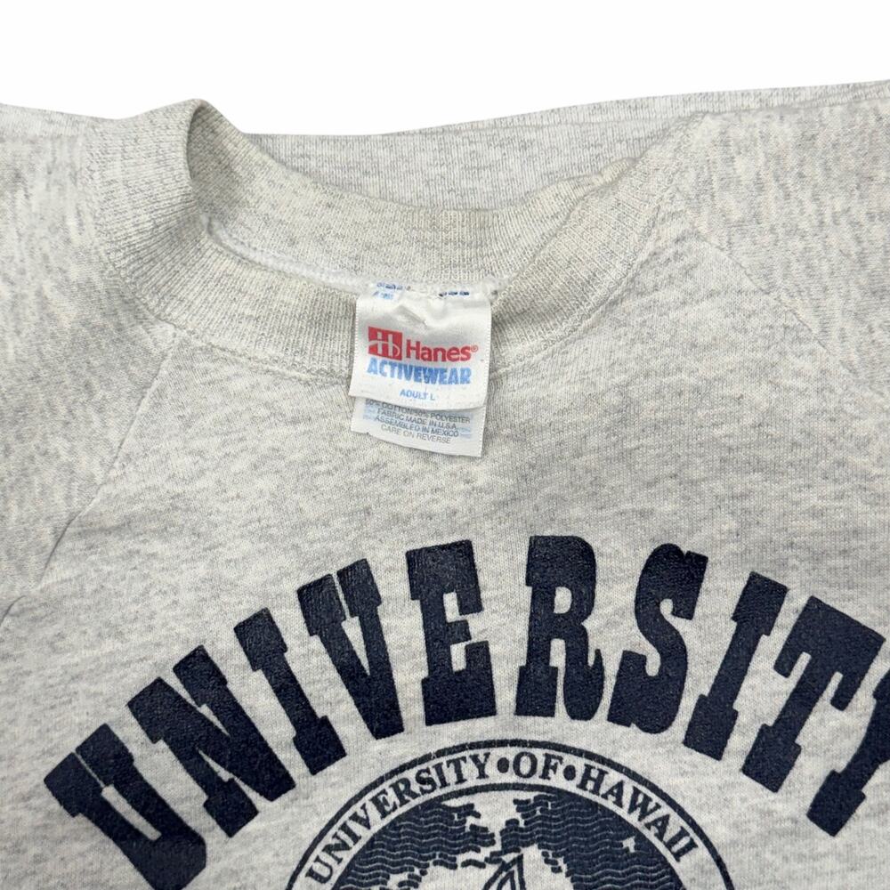 Vtg Rare 80’s University of Hawaii Hanes Fleece Crewneck Sweater Size Large - Picture 5 of 7